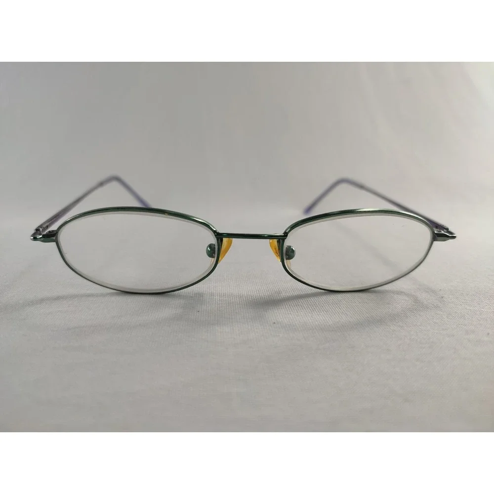 Vintage‎ Valentino Oval Eyeglasses Metallic Green Iridescent Purple Frame Italy